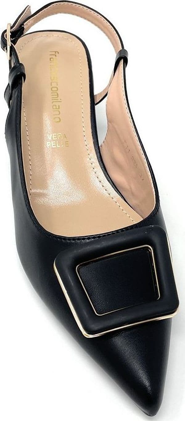 Francesco Milano slingback donna Milano nero con accessorio F11 03A - 4