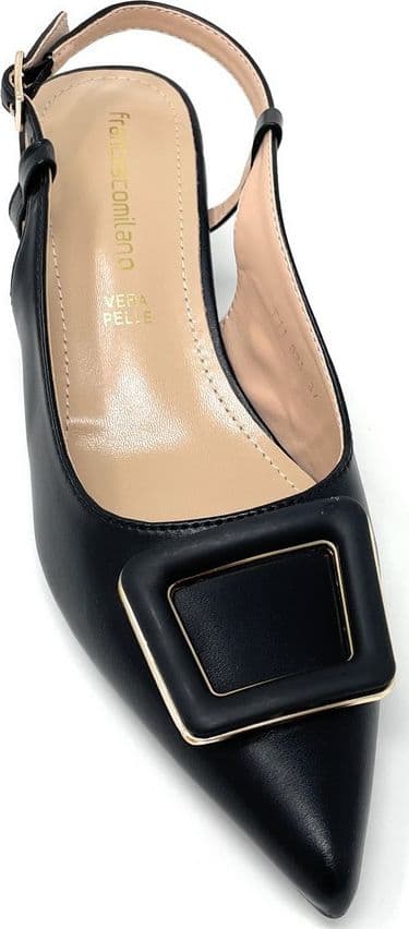 Francesco Milano slingback donna Milano nero con accessorio F11 03A - 4