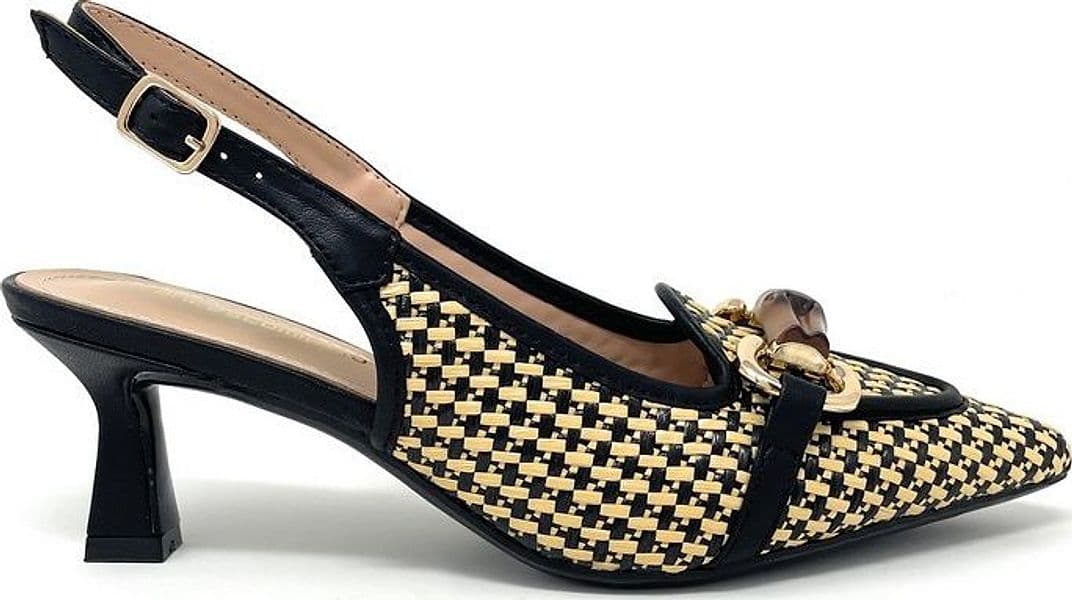 Francesco Milano slingback donna nero-beige Praga E06 07K