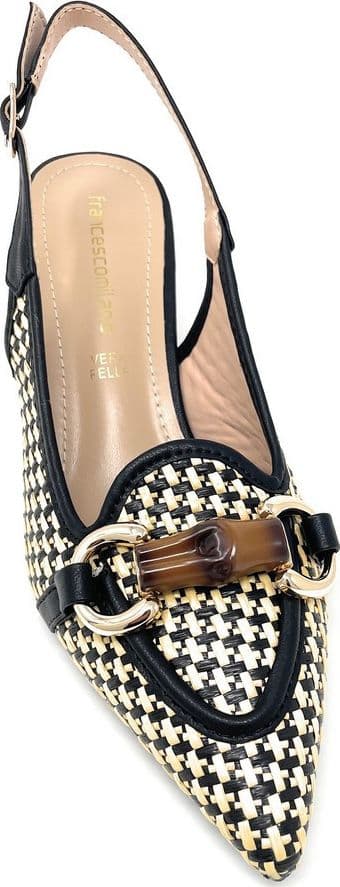 Francesco Milano slingback donna nero-beige Praga E06 07K - 4