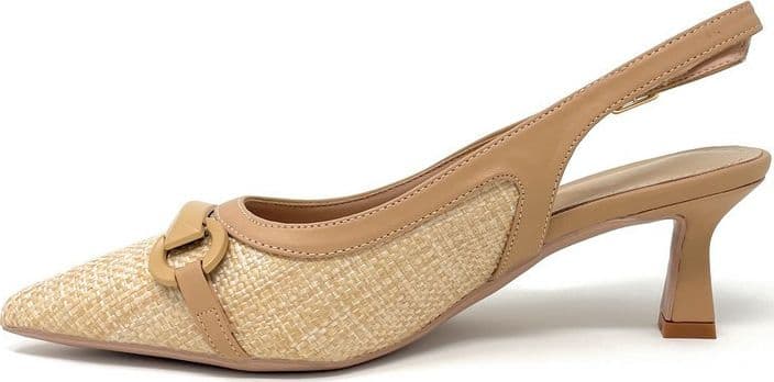 Francesco Milano slingback donna beige Praga con accessorio E06 06K - 3