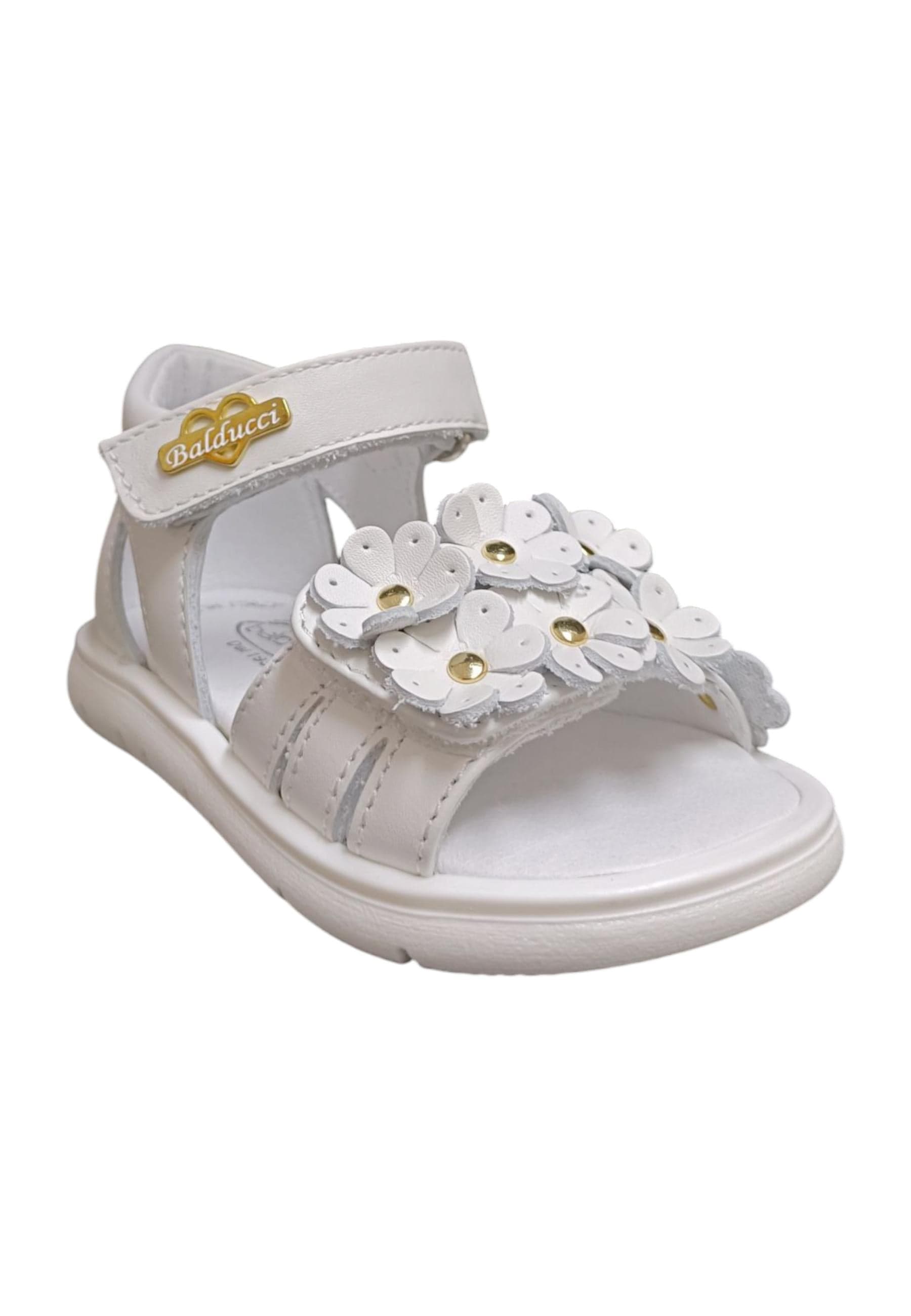 Scarpe sandalo tallonato Bambine balducci CITA  bianco-oro velcro in Ballerine Scarpetteria Gica - Trani, commercioVirtuoso.it