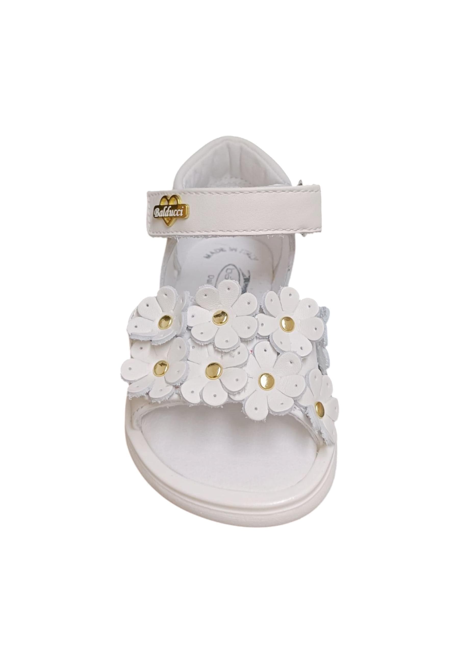 Scarpe sandalo tallonato Bambine balducci CITA  bianco-oro velcro in Ballerine Scarpetteria Gica - Trani, commercioVirtuoso.it
