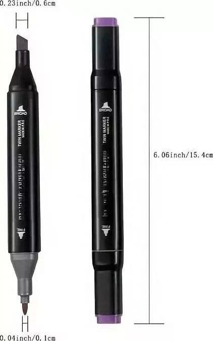 Pennarelli 60 Colori Doppia Punta Grossa e Fine Asciugatura Rapida Evidenziatore - 13