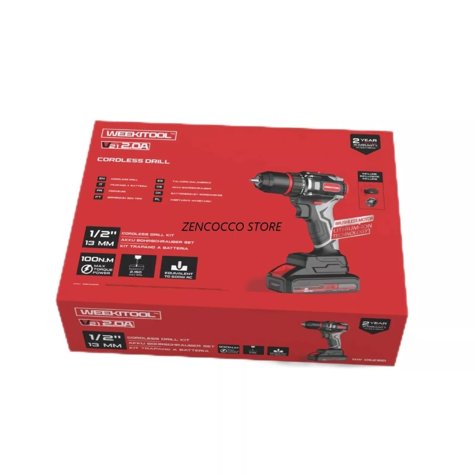 TRAPANO AVVITATORE 2 BATTERIE MAX 21V 2.0Ah CARICABATTERIE E CUSTODIA NW-D5216D - 2