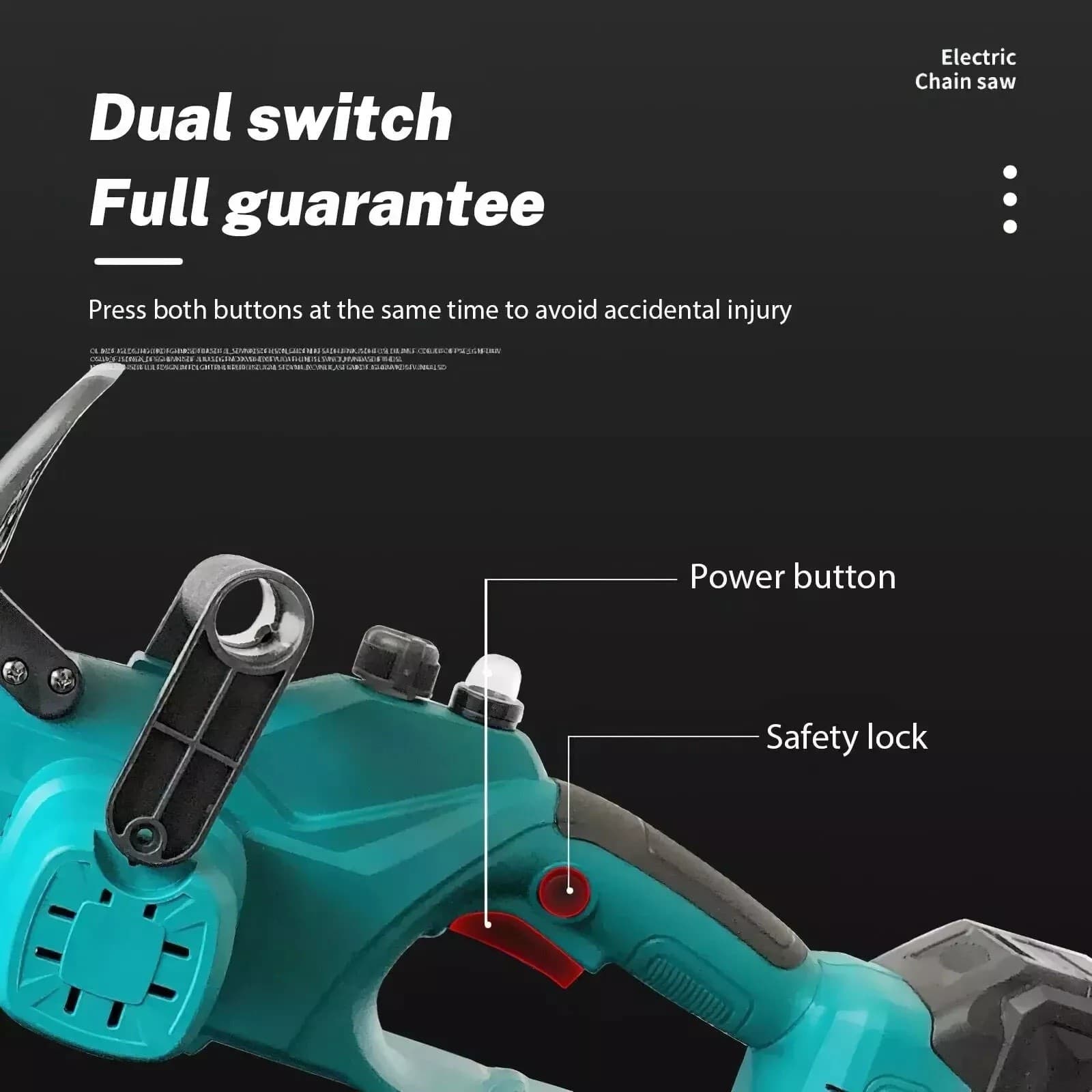 MOTOSEGA A DOPPIA BATTERIA CON LAMA DA 12" ELETTROSEGA TAGLIO 30CM con OLIATORE - 10
