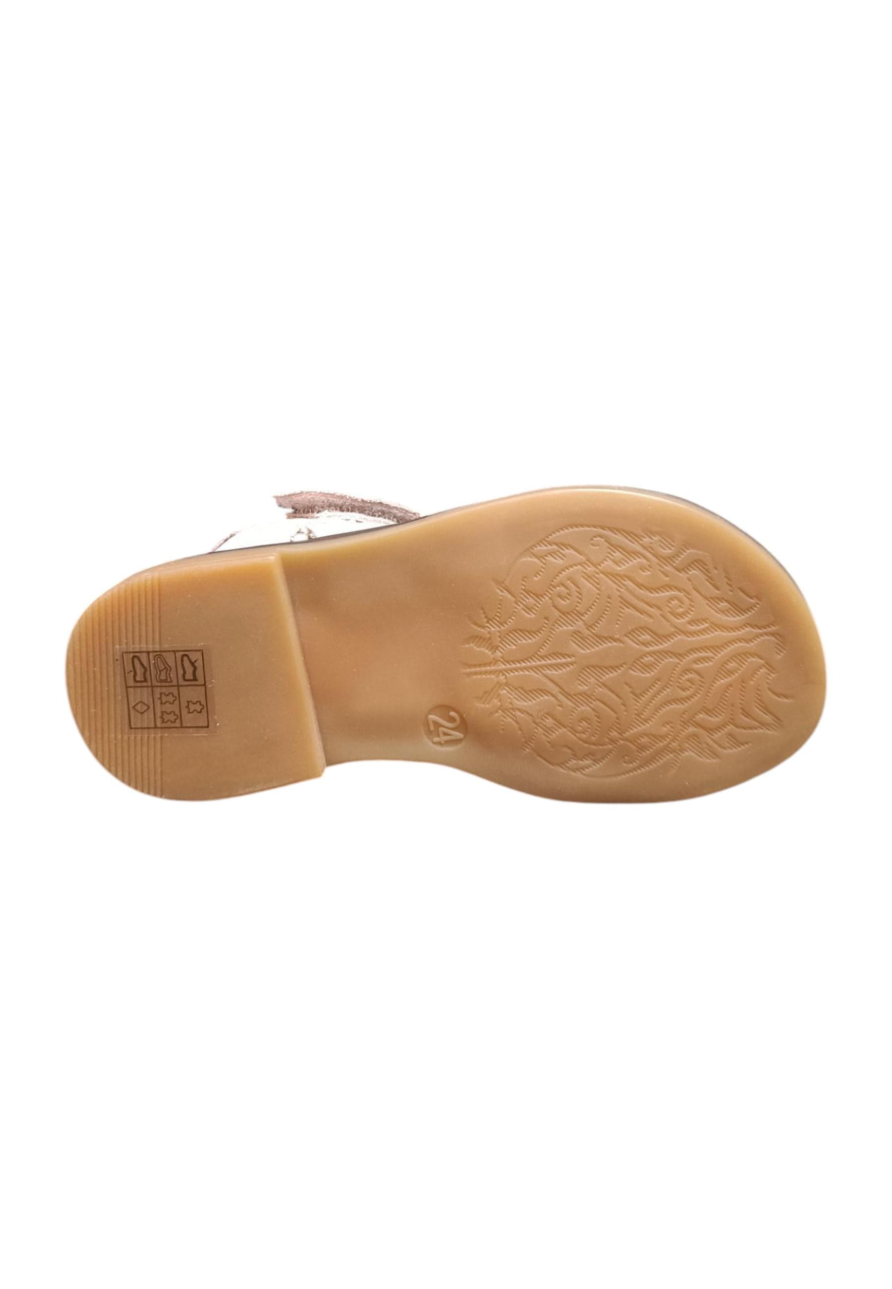 Sandalo bambina Balducci Gullit cipria pelle - Sandalo da passeggio con velcro - 5