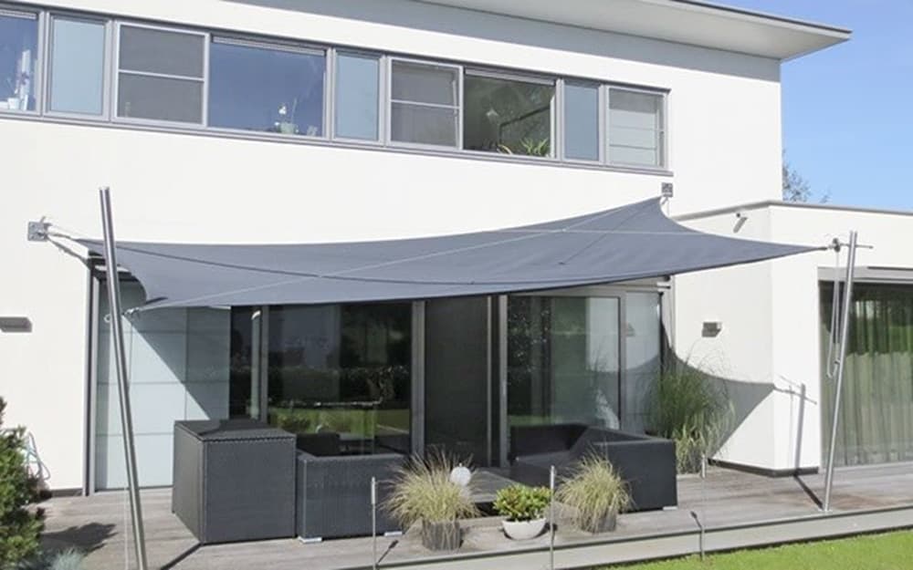 VELA TENDA RETTANGOLARE PARASOLE PROTEZIONE SOLE OMBRA GIARDINO 2X3 MT GRIGIO 222583 - 6