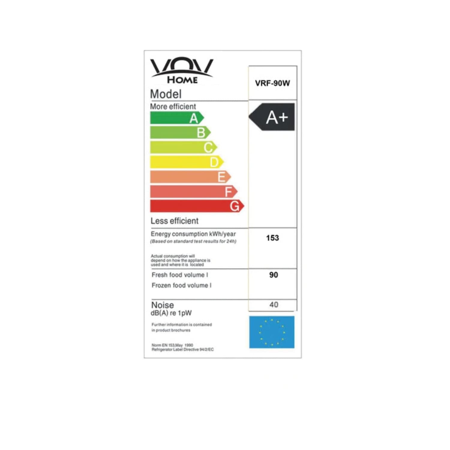 VOV CONGELATORE VERTICALE A 4 CASSETTI -CLASSE F - 50*56*85 - capacità 85 Lt - 2