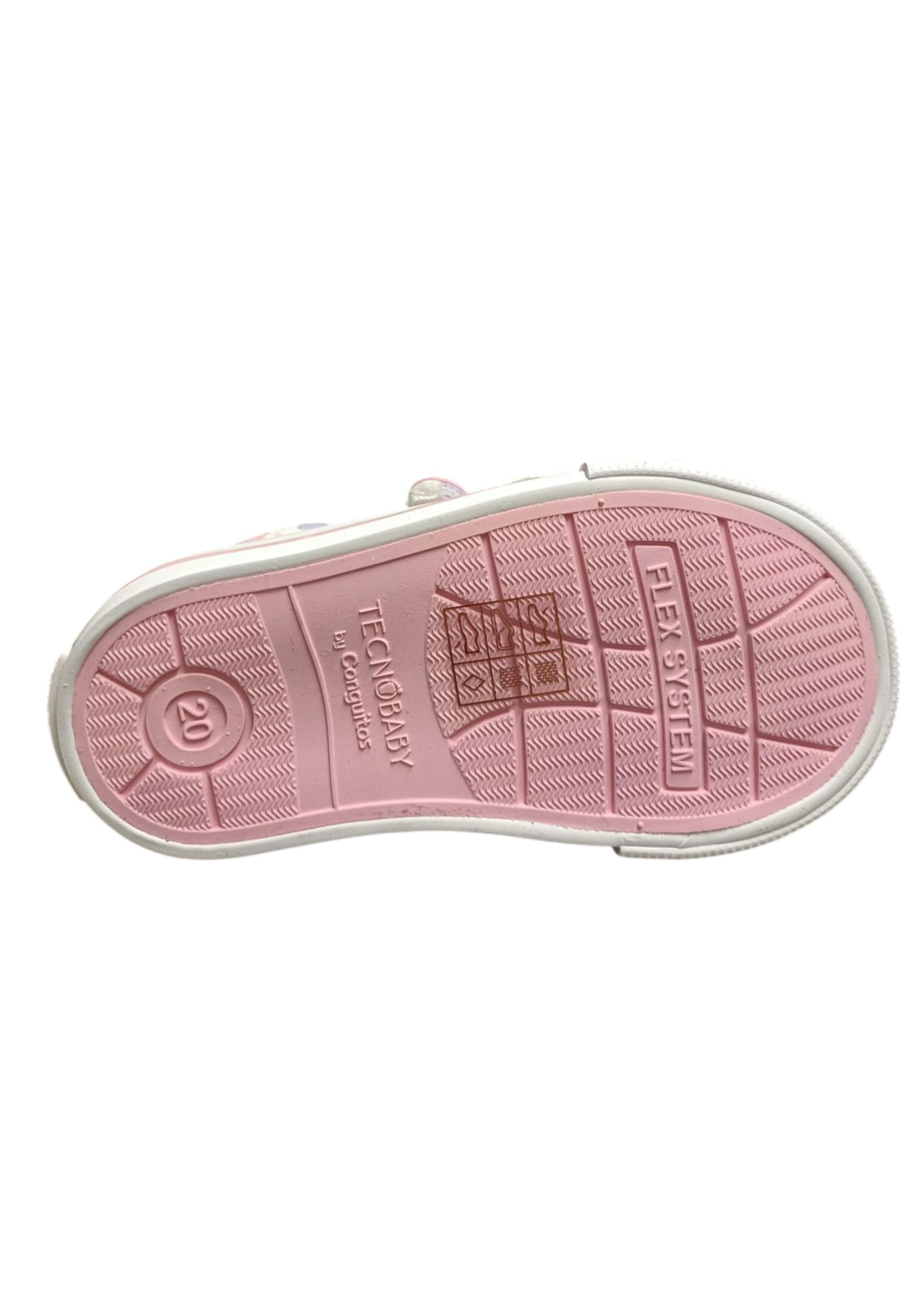 Scarpe sneakers bambina Conquitos TESH  bianco-multicolore velcro - 5