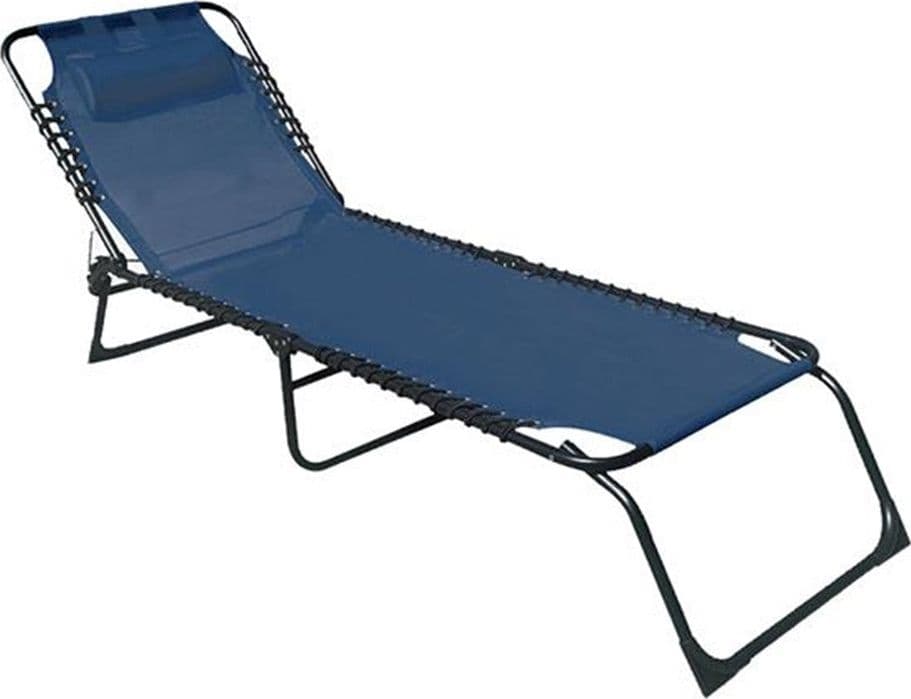 LETTINO PRENDISOLE SDRAIO SENZA PARASOLE IN TEXTILENE BLU RECLINABILE GIARDINO 483007 - 5
