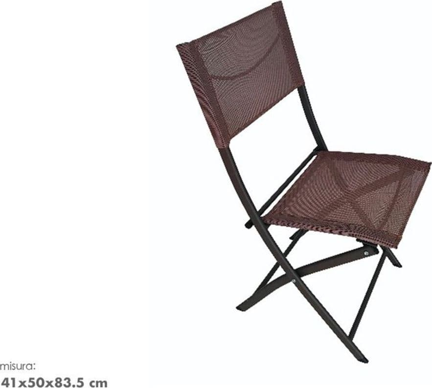 SEDIA SHARM IN FERRO TEXTILENE POLIPROPILENE MARRONE 41X50X83.5CM PIEGHEVOLE 529004 - 2