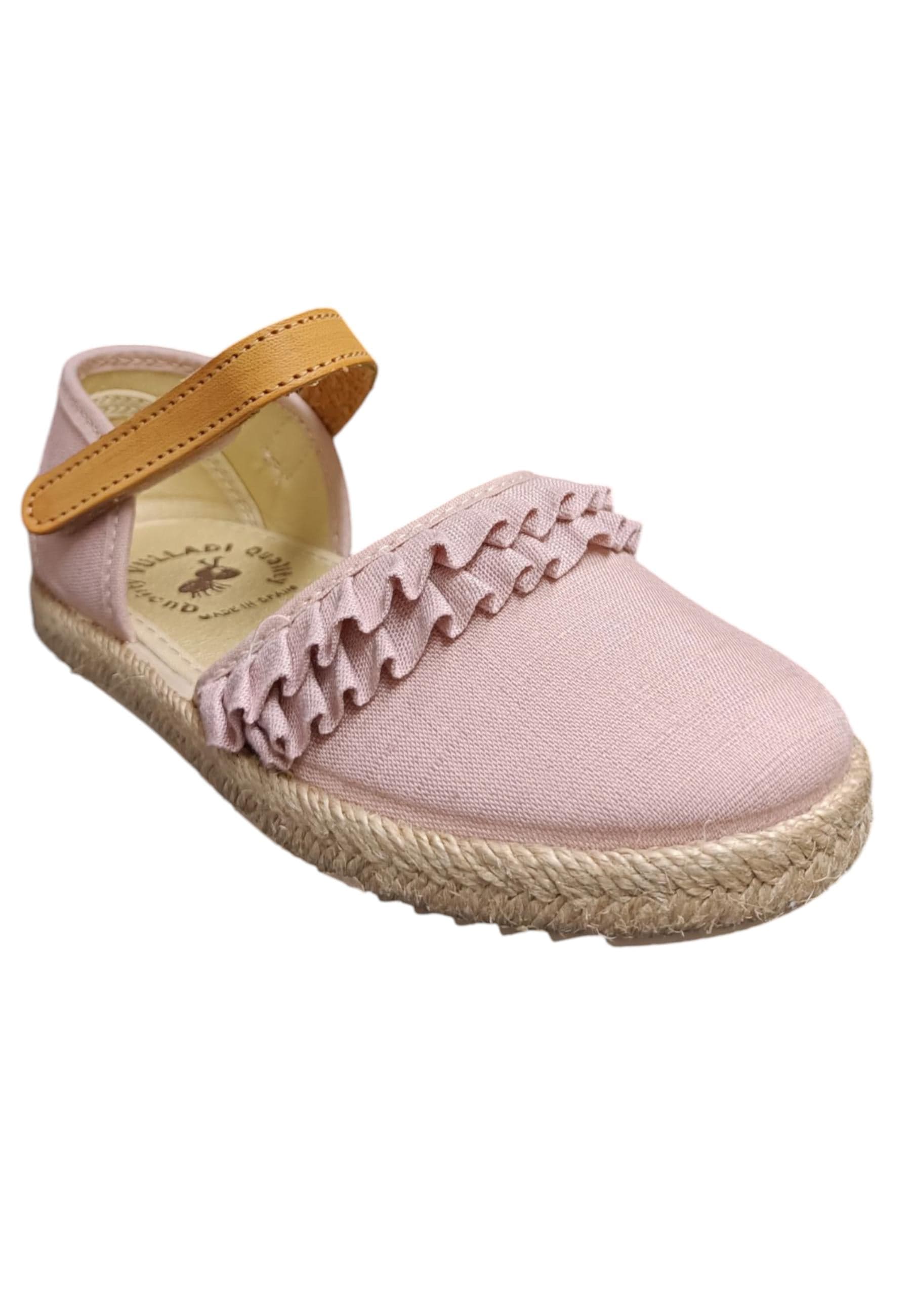 Espadrillas bambina Vul-Ladi Carla beige rosa verde tela velcro summer style in Ballerine Scarpetteria Gica - Trani, commercioVirtuoso.it