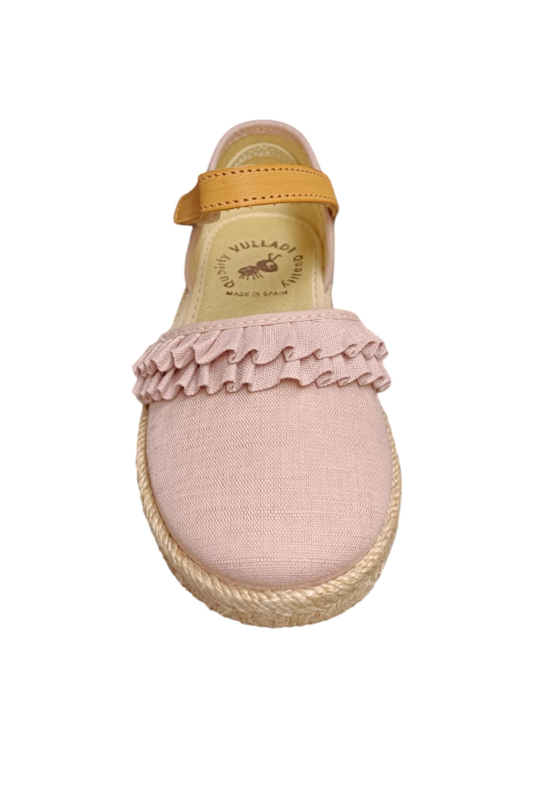 Espadrillas bambina Vul-Ladi Carla beige rosa verde tela velcro summer style in Ballerine Scarpetteria Gica - Trani, commercioVirtuoso.it