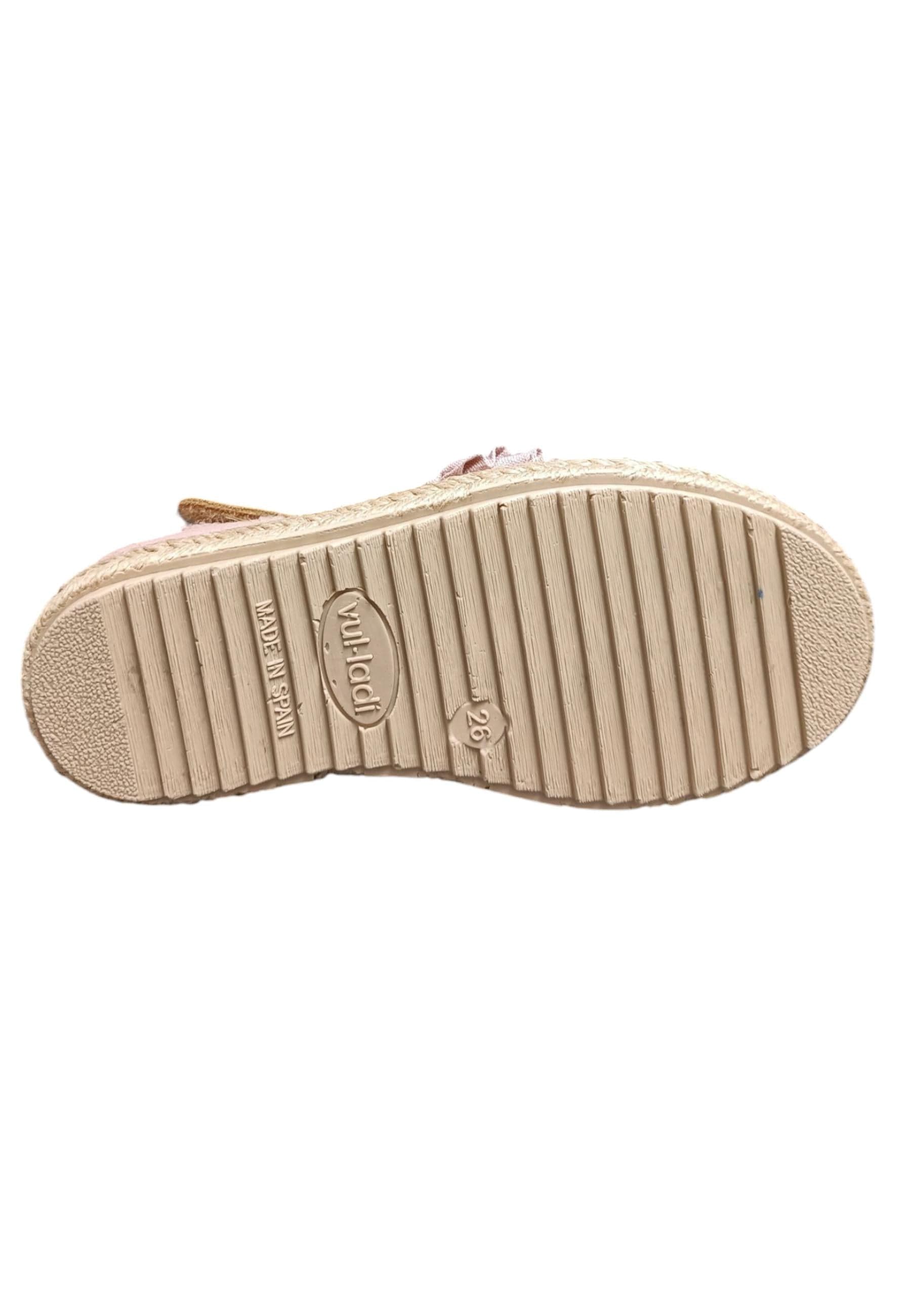 Espadrillas bambina Vul-Ladi Carla beige rosa verde tela velcro summer style in Ballerine Scarpetteria Gica - Trani, commercioVirtuoso.it