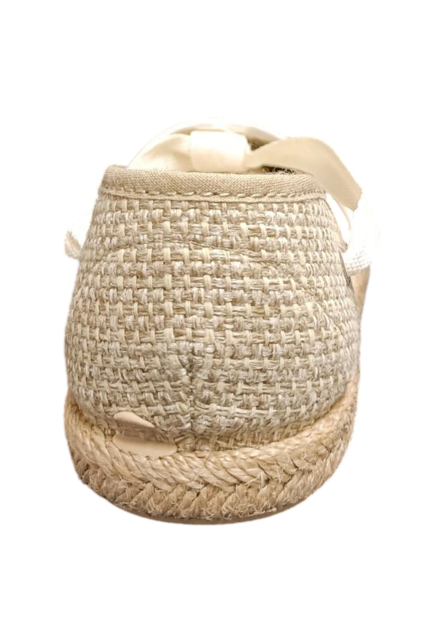 Espadrillas bambina Vul-Ladi Carla bianco beige tela laccio summer style in Ballerine Scarpetteria Gica - Trani, commercioVirtuoso.it
