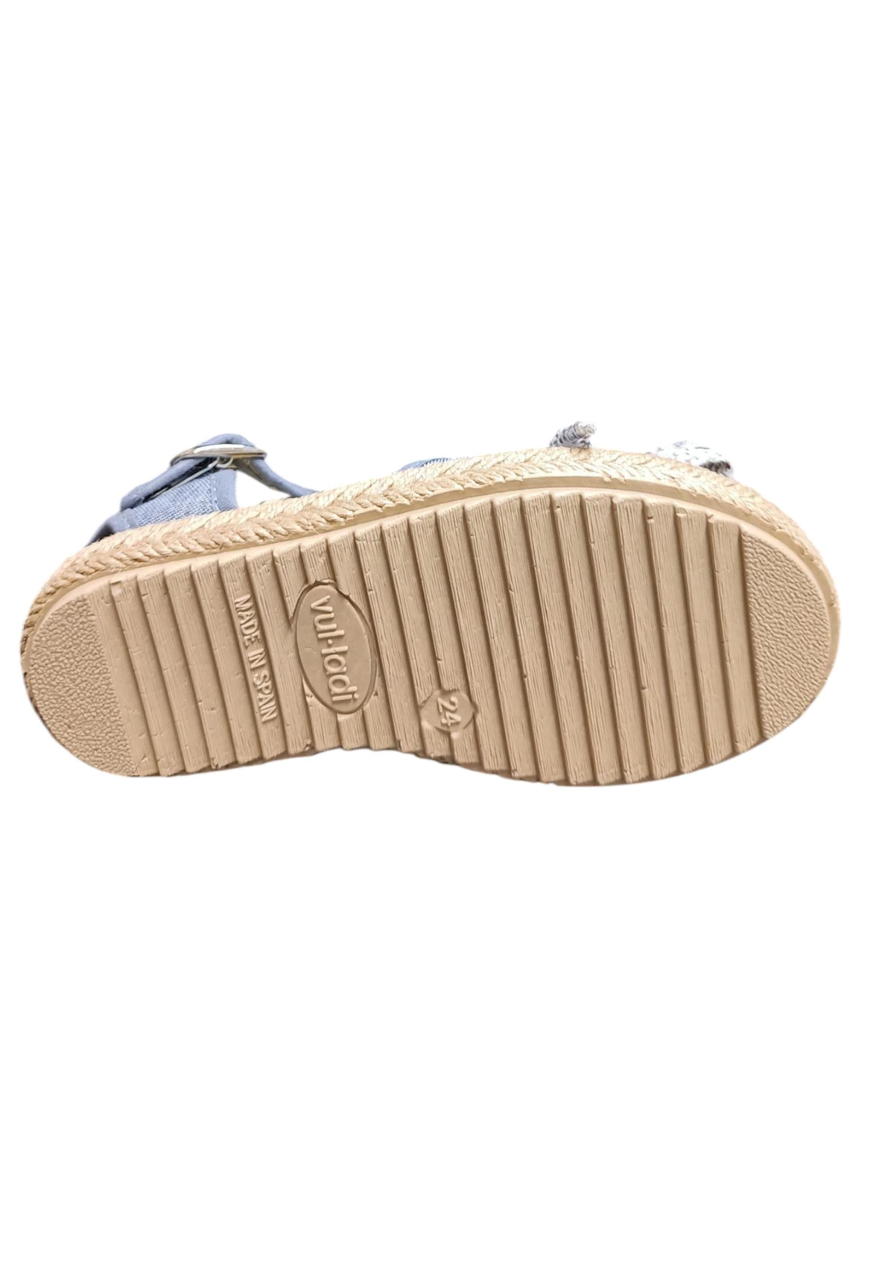 Espadrillas bambina Vul-Ladi Carla jeans tela velcro summer style - 5