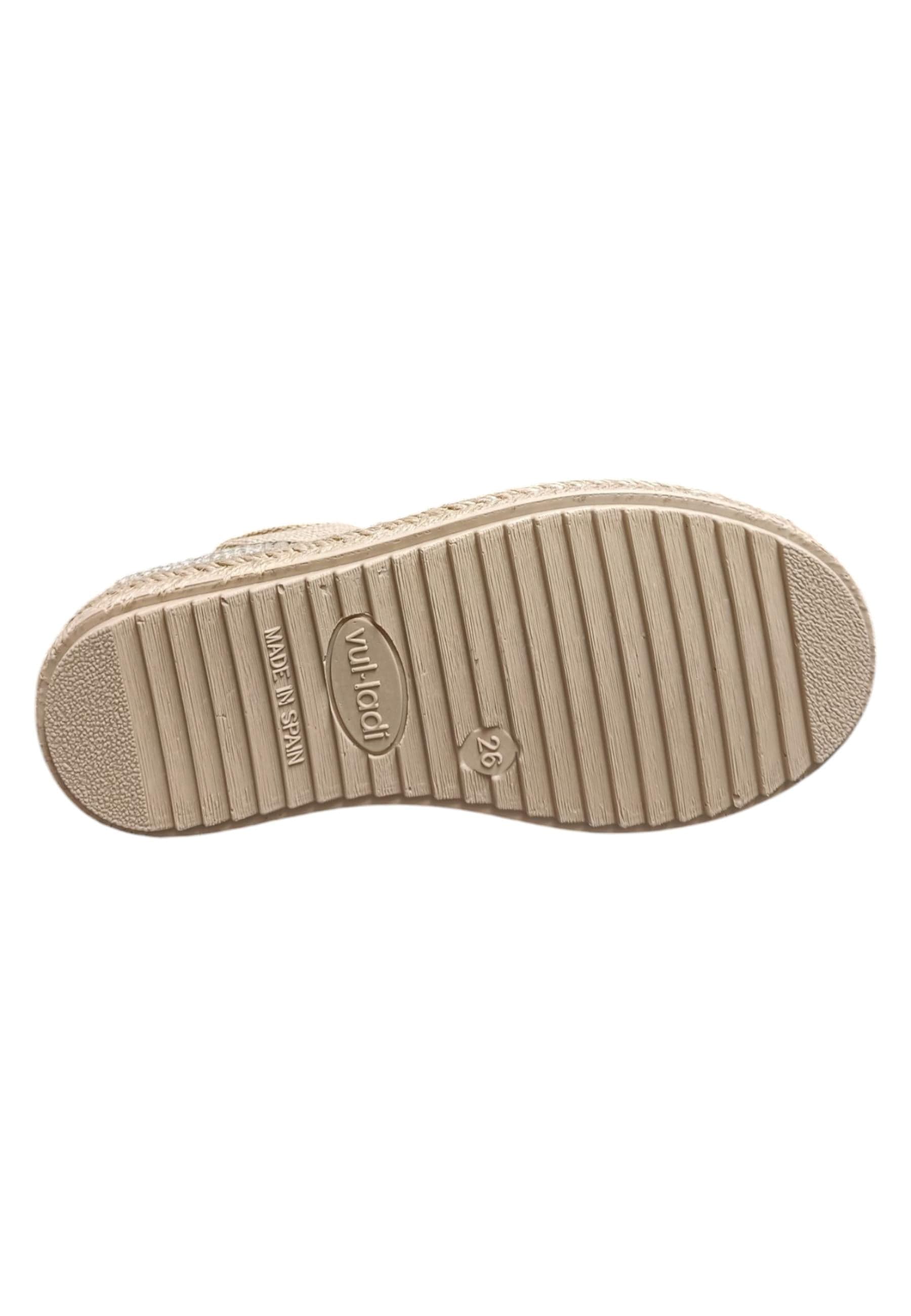 Espadrillas bambina Vul-Ladi Carla beige tela laccio summer style - 5