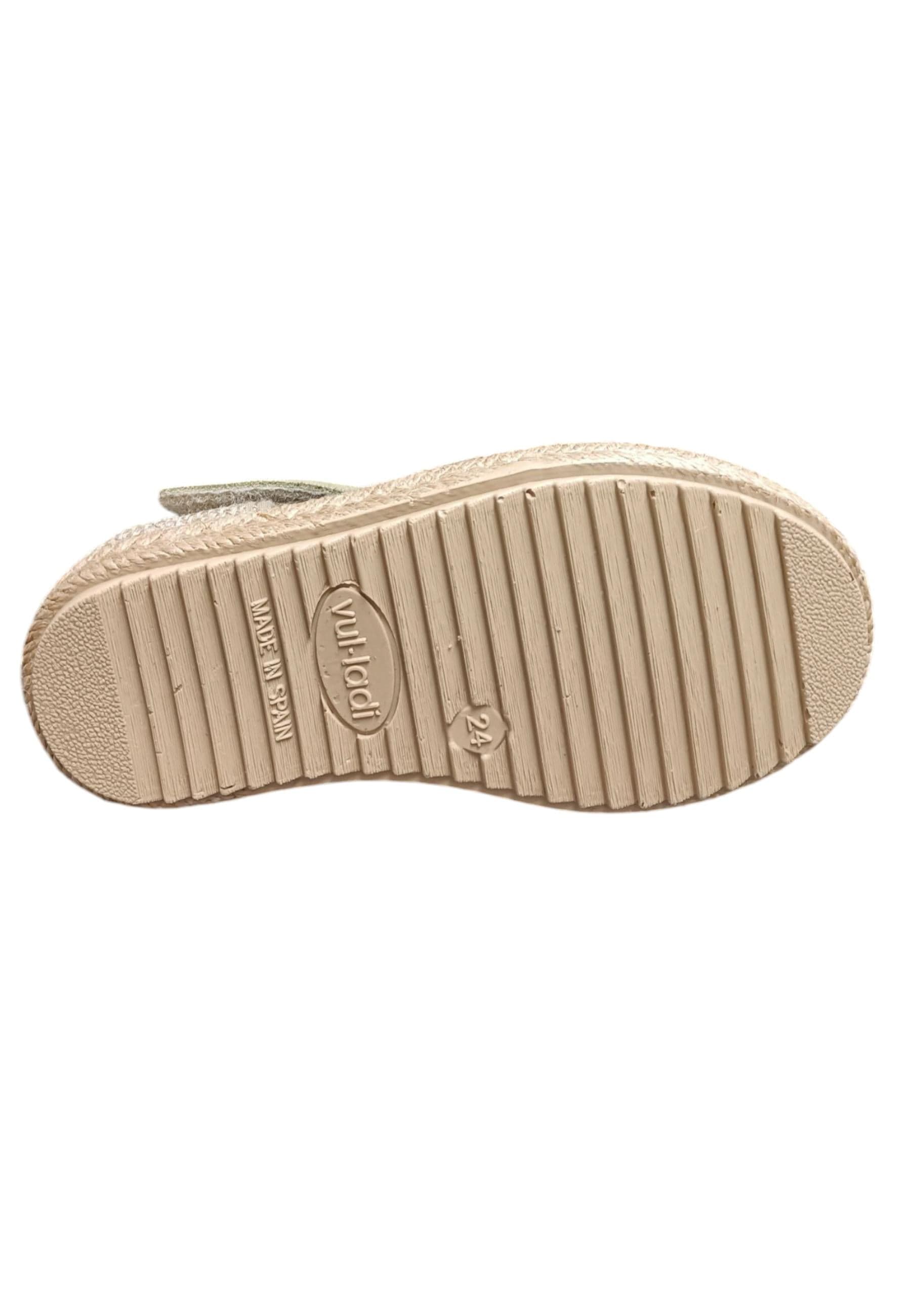 Espadrillas bambina Vul-Ladi Carla beige rosa verde tela velcro summer style in Ballerine Scarpetteria Gica - Trani, commercioVirtuoso.it