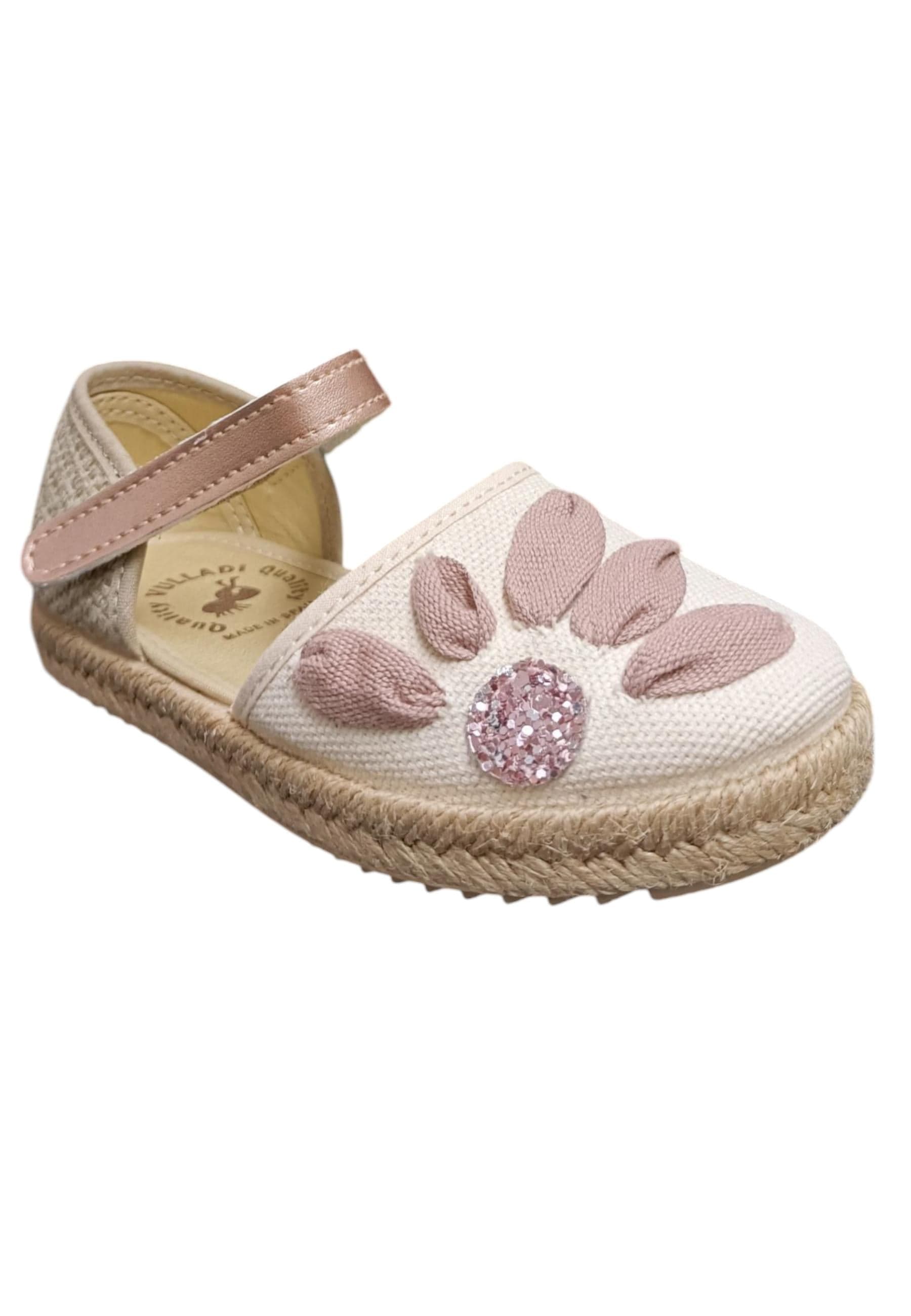 Espadrillas bambina Vul-Ladi Carla beige rosa tela velcro summer style in Ballerine Scarpetteria Gica - Trani, commercioVirtuoso.it