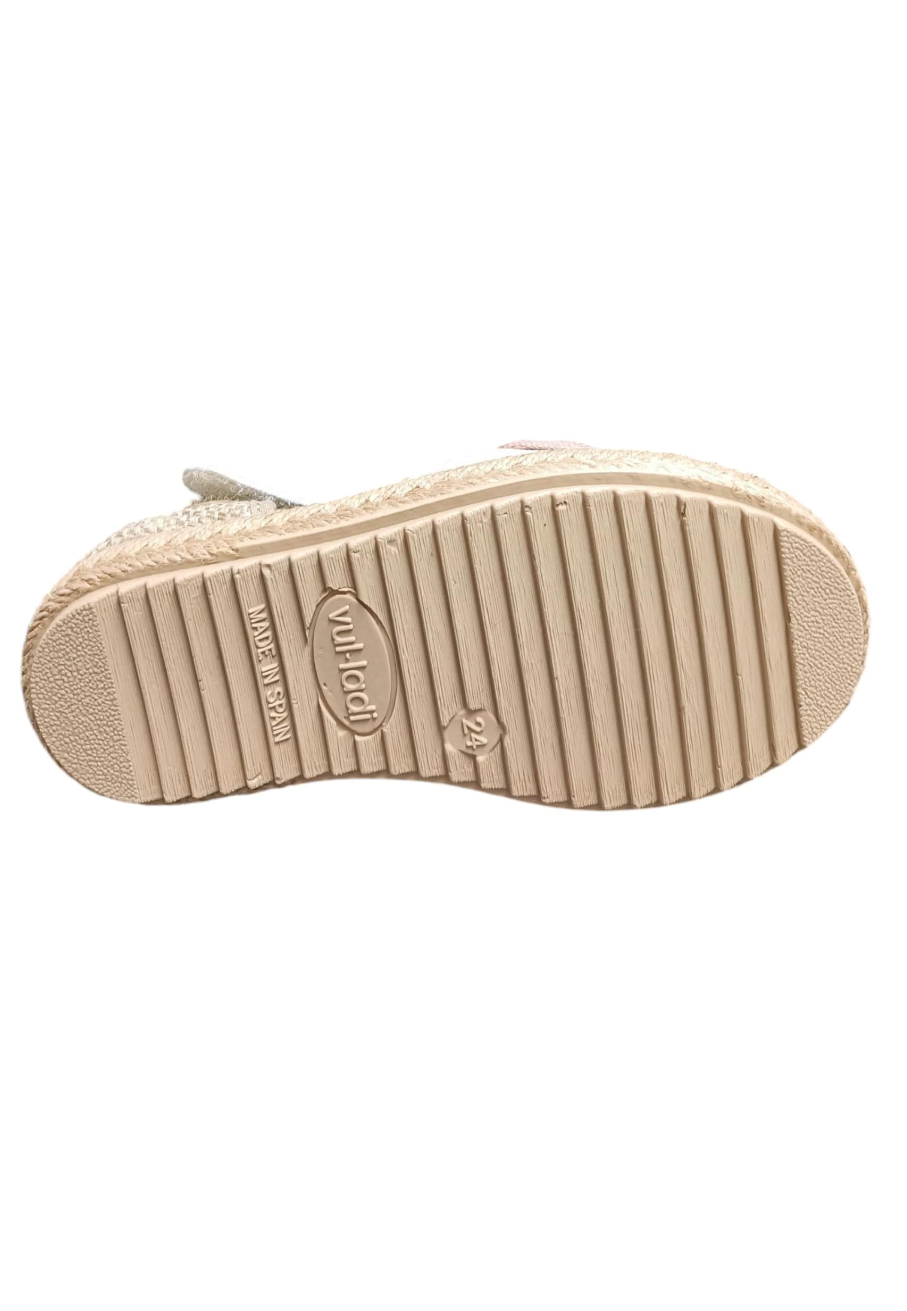 Espadrillas bambina Vul-Ladi Carla beige rosa tela velcro summer style in Ballerine Scarpetteria Gica - Trani, commercioVirtuoso.it