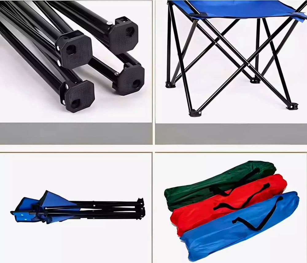 SEDIA PIEGHEVOLE CON PORTABICCHIERE DA PESCA CAMPEGGIO MARE SPIAGGIA TINTA UNITA 285006 - 9
