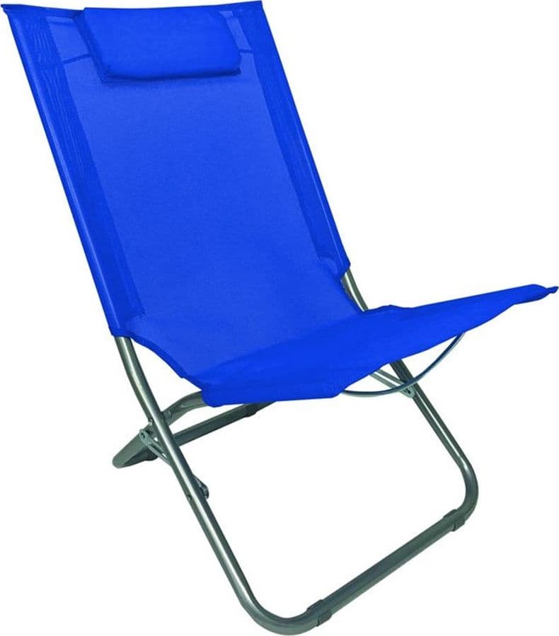 SPIAGGINA CON CUSCINO PER TESTIERA BLU 57 X 47 X 95 CM PIEGHEVOLE PORTATILE 281015 - 5