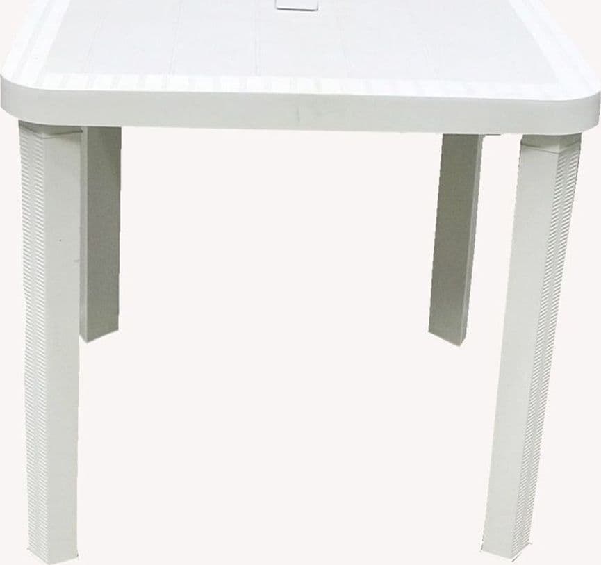 TAVOLO QUADRATO DA GIARDINO BIANCO 80X80CM IN PLASTICA ARREDO SPAZIO ESTERNO 008007 - 4