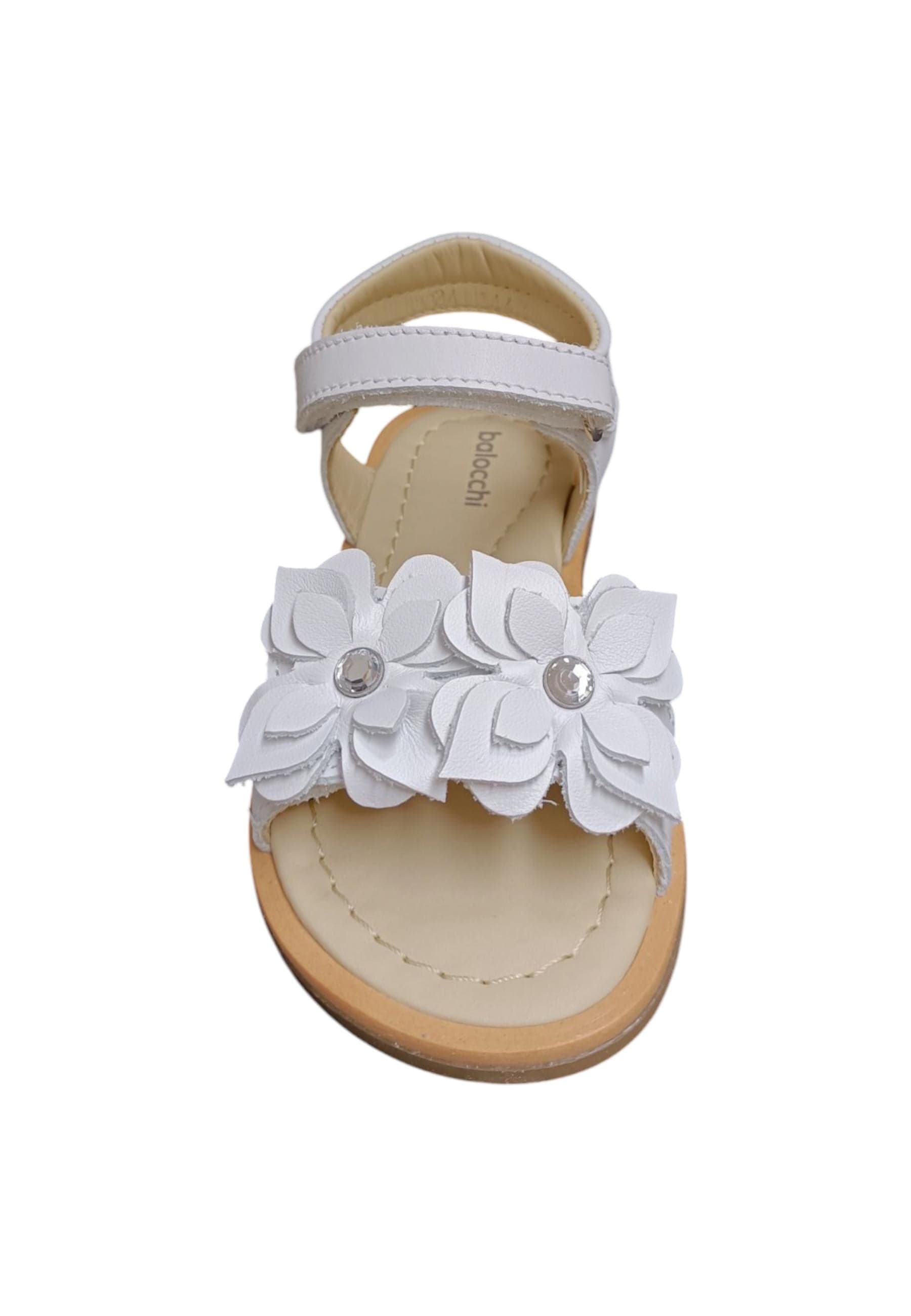 Sandalo bambina Balocchi Ponza bianco pelle - Sandalo da passeggio con velcro in Ballerine Scarpetteria Gica - Trani, commercioVirtuoso.it