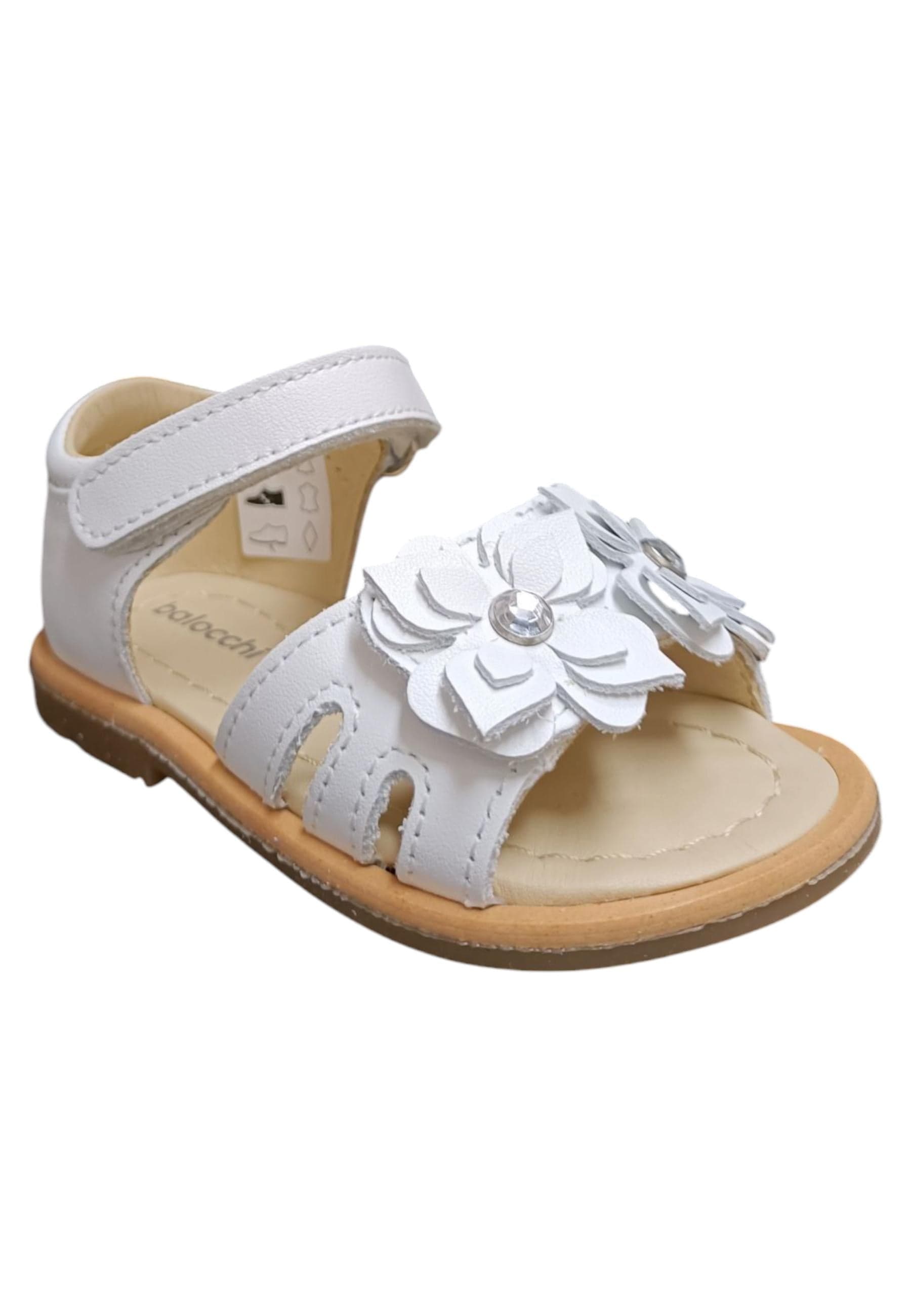 Sandalo bambina Balocchi Paris bianco pelle - Sandalo tallonato primi passi con velcro in Ballerine Scarpetteria Gica - Trani, commercioVirtuoso.it