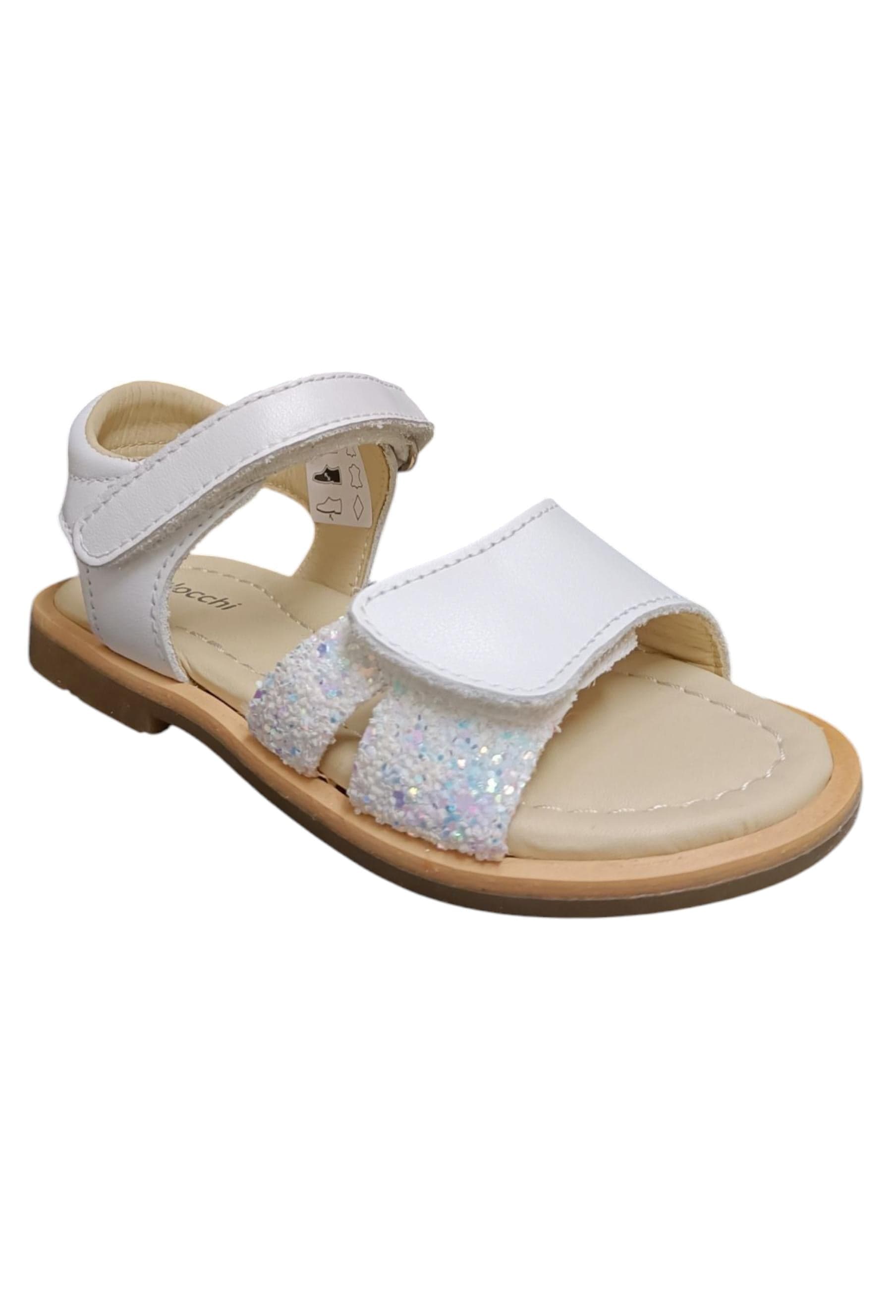 Sandalo bambina Balocchi Ponza bianco pelle - Sandalo da passeggio con velcro in Ballerine Scarpetteria Gica - Trani, commercioVirtuoso.it