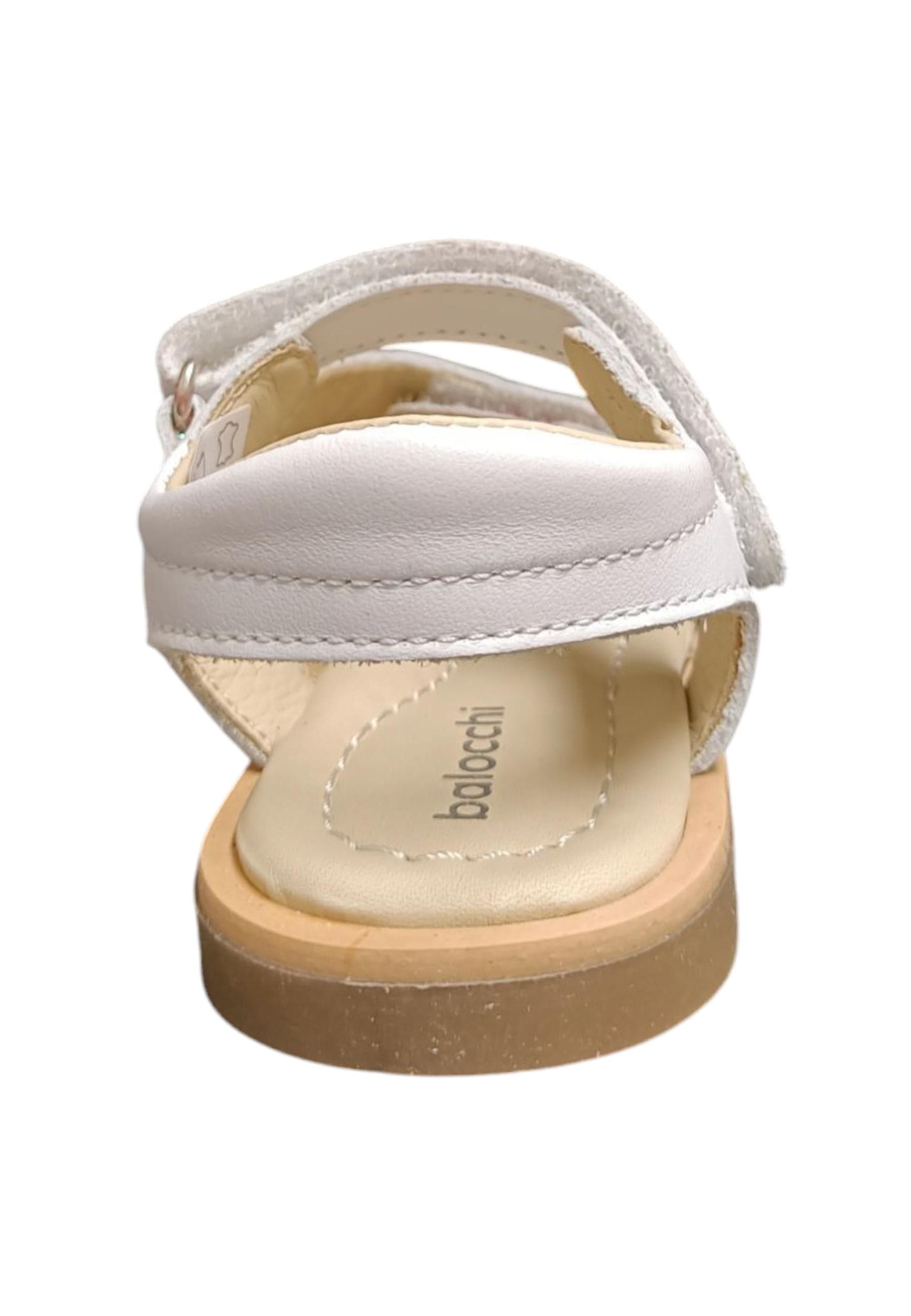 Sandalo bambina Balocchi Ponza bianco pelle - Sandalo da passeggio con velcro in Ballerine Scarpetteria Gica - Trani, commercioVirtuoso.it