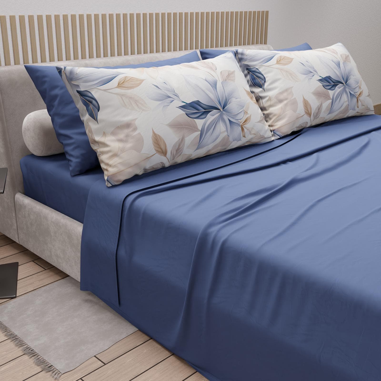 Completo lenzuola matrimoniale in puro cotone con 4 federe – Mod. 15 Hessense - 2