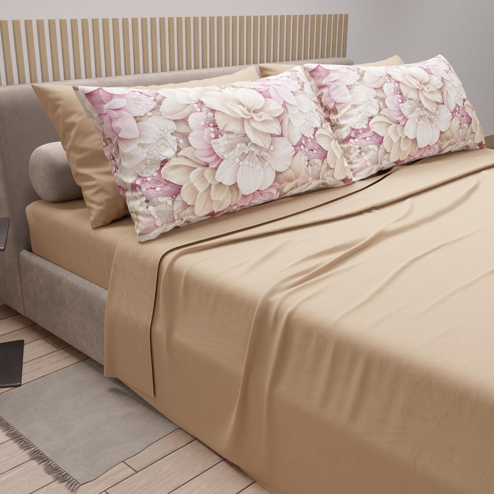 Completo lenzuola matrimoniale in puro cotone con 4 federe – Mod. 22 Hessense - 2