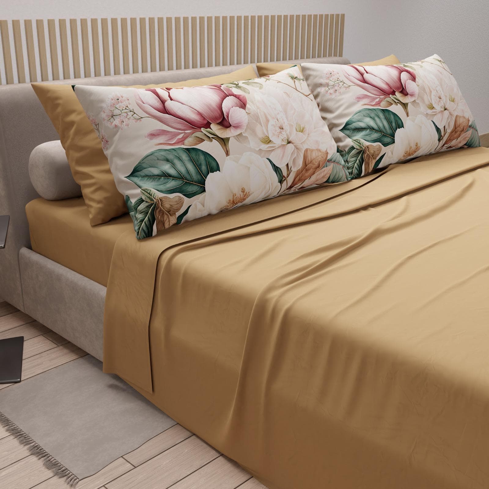 Completo lenzuola matrimoniale in puro cotone con 4 federe – Mod. 20 Hessense - 2