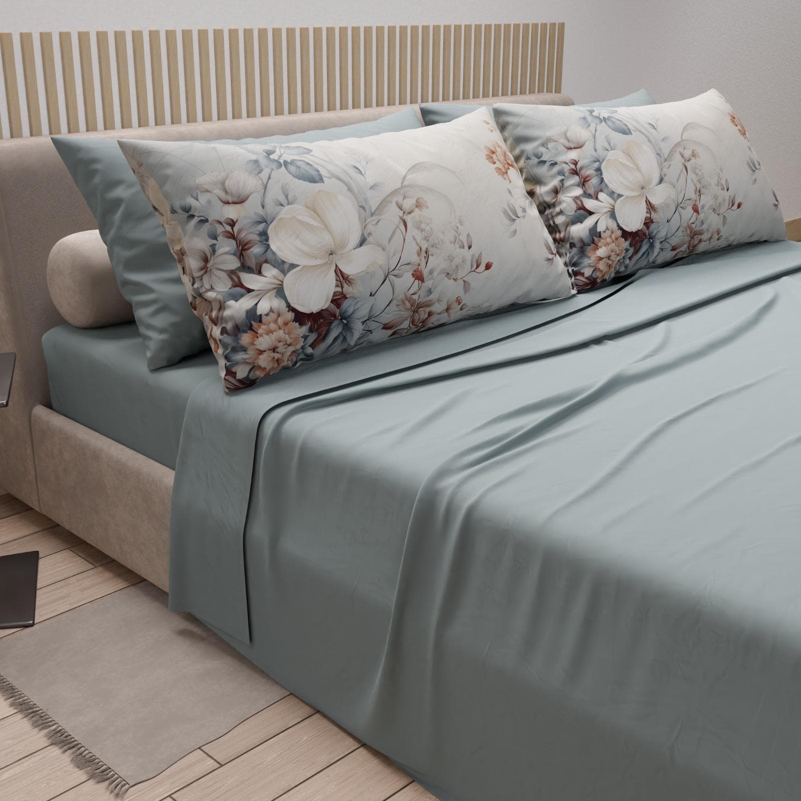Completo lenzuola matrimoniale in puro cotone con 4 federe – Mod. 19 Hessense - 2