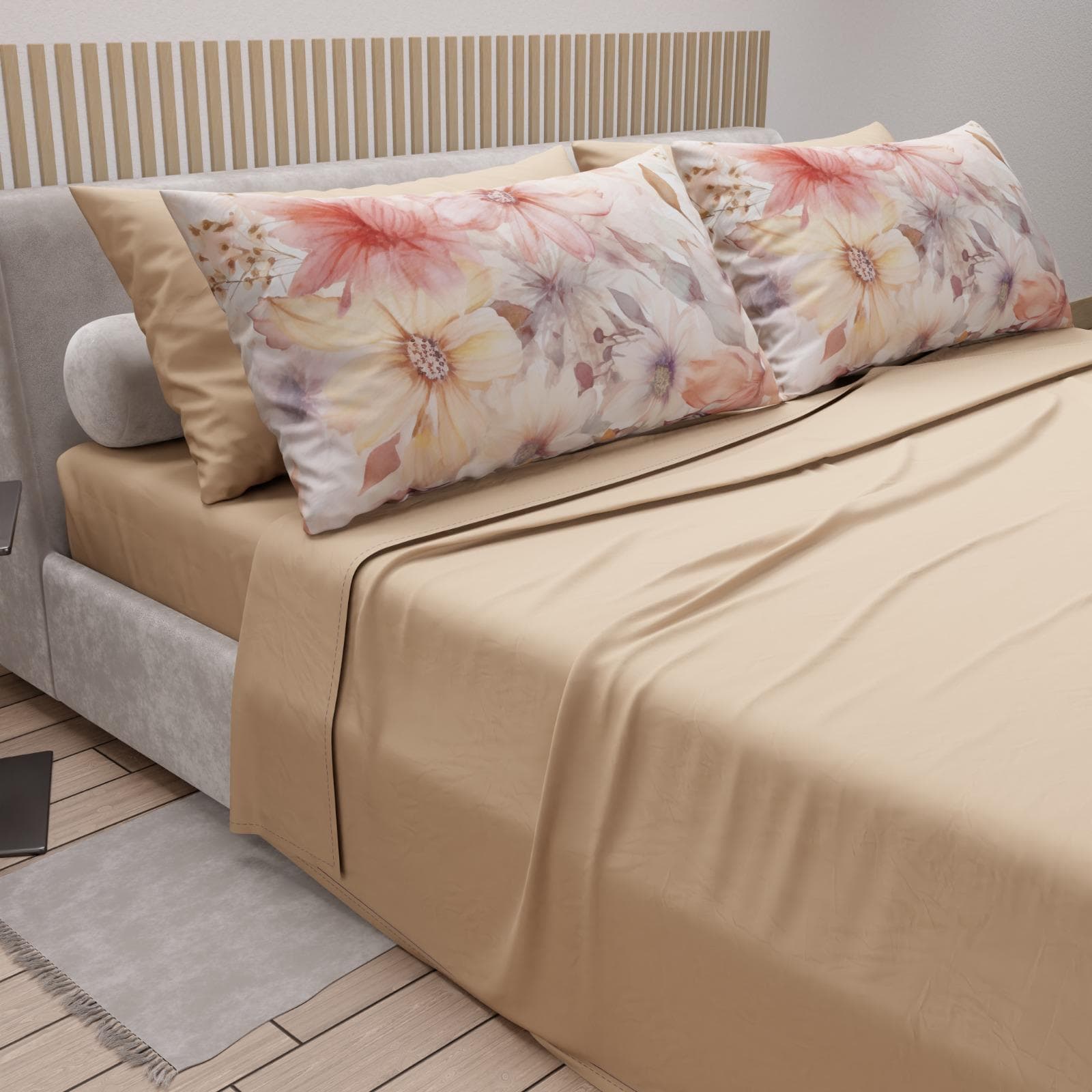 Completo lenzuola matrimoniale in puro cotone con 4 federe – Mod. 10 Hessense - 2