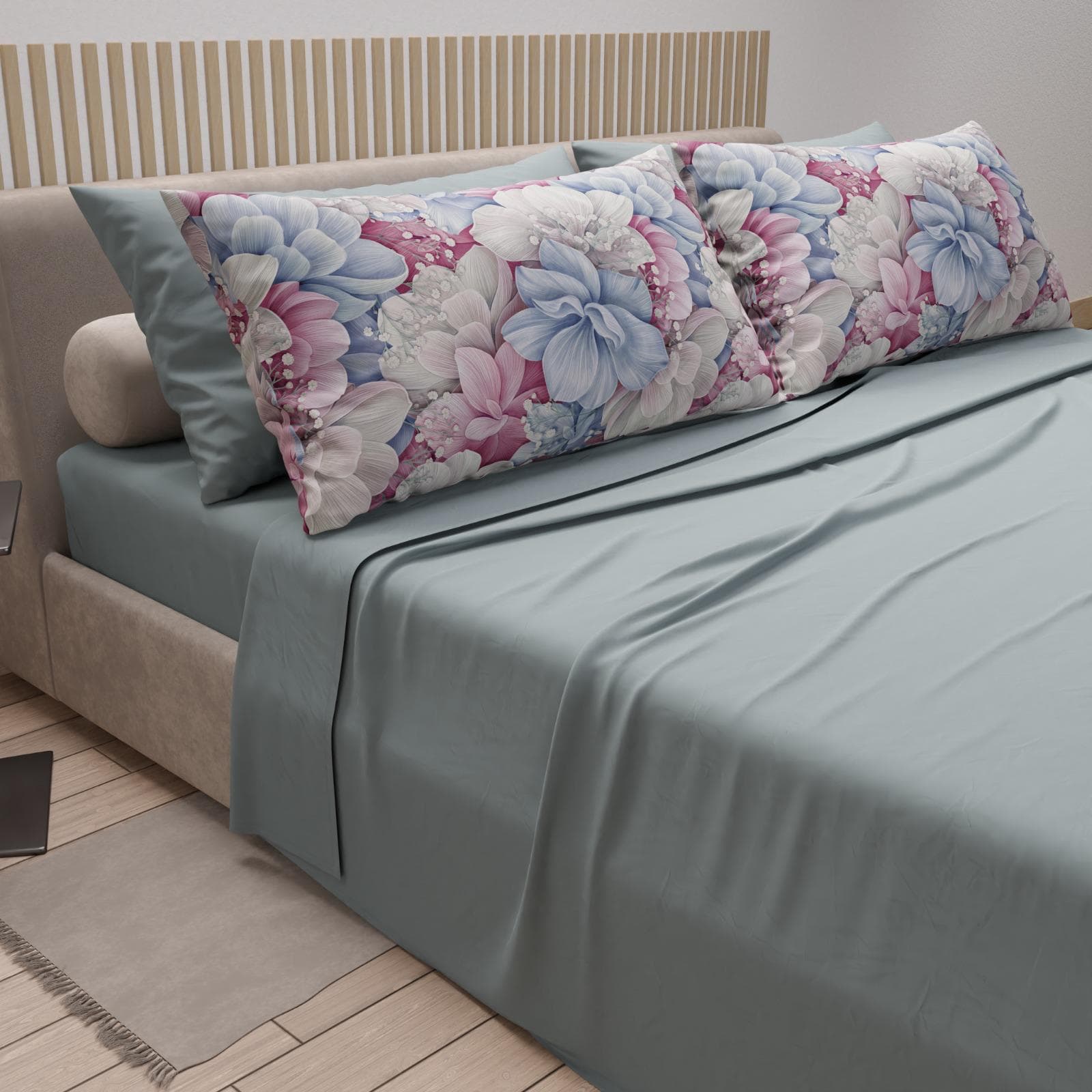 Completo lenzuola matrimoniale in puro cotone con 4 federe – Mod. 18 Hessense - 2