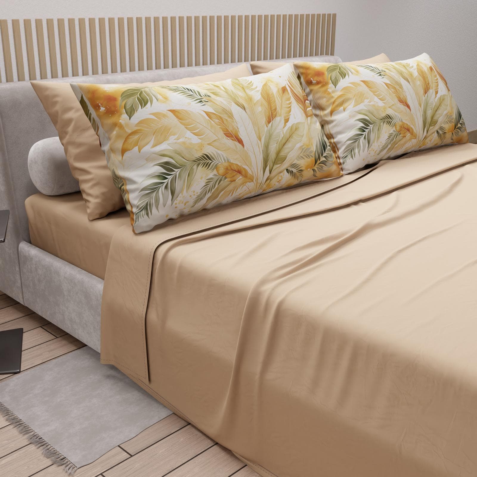 Completo lenzuola matrimoniale in puro cotone con 4 federe – Mod. 03 Hessense - 2