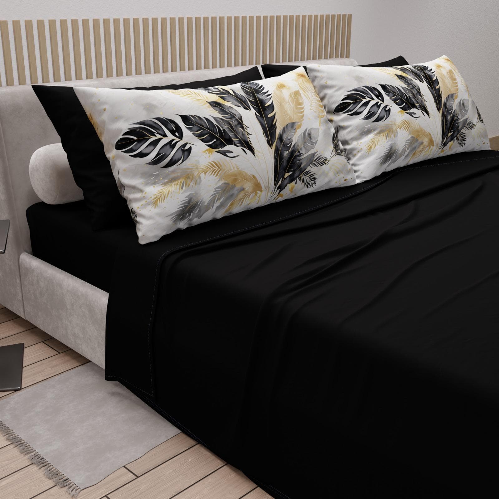 Completo lenzuola matrimoniale in puro cotone con 4 federe – Mod. 04 Hessense - 2