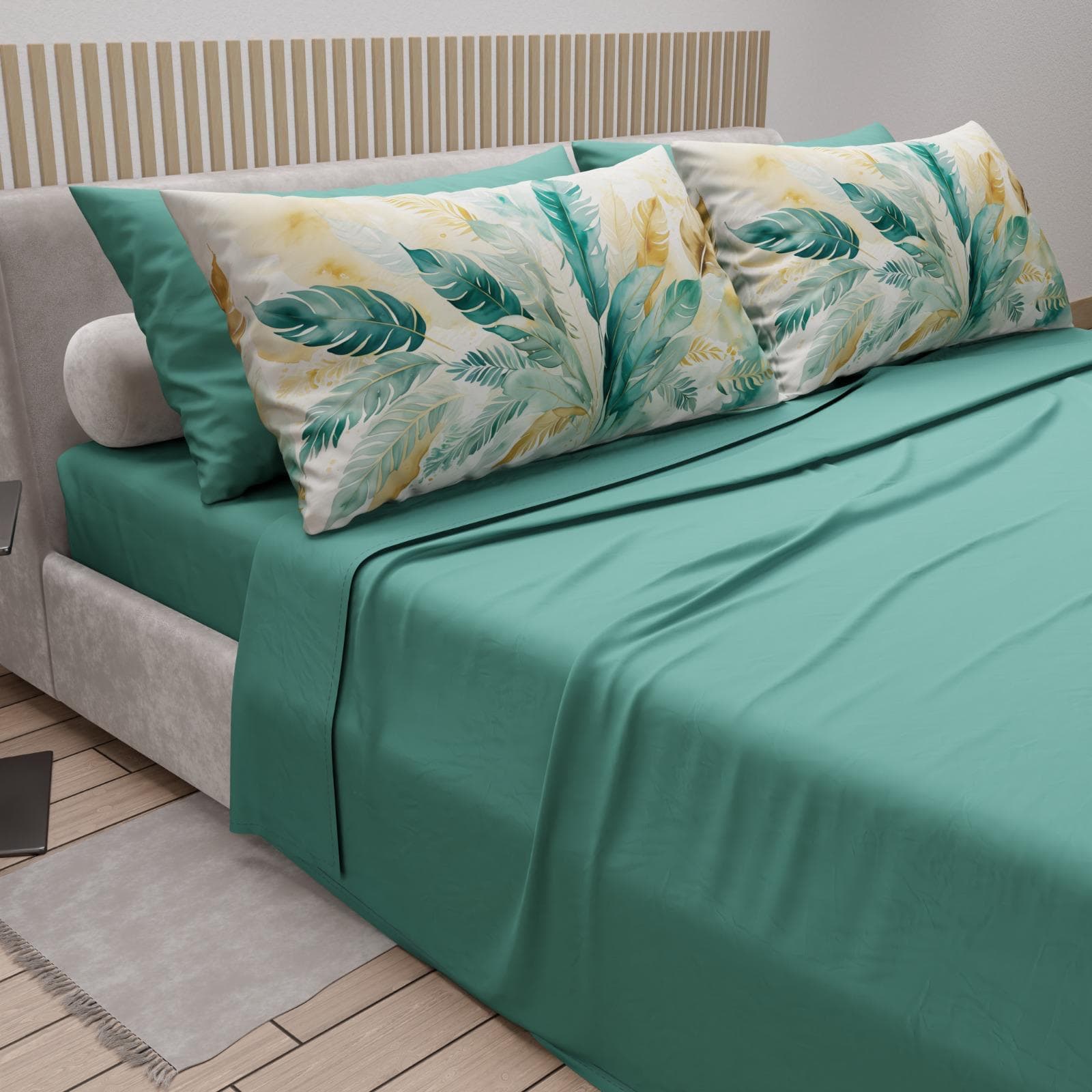 Completo lenzuola matrimoniale in puro cotone con 4 federe – Mod. 05 Hessense - 2