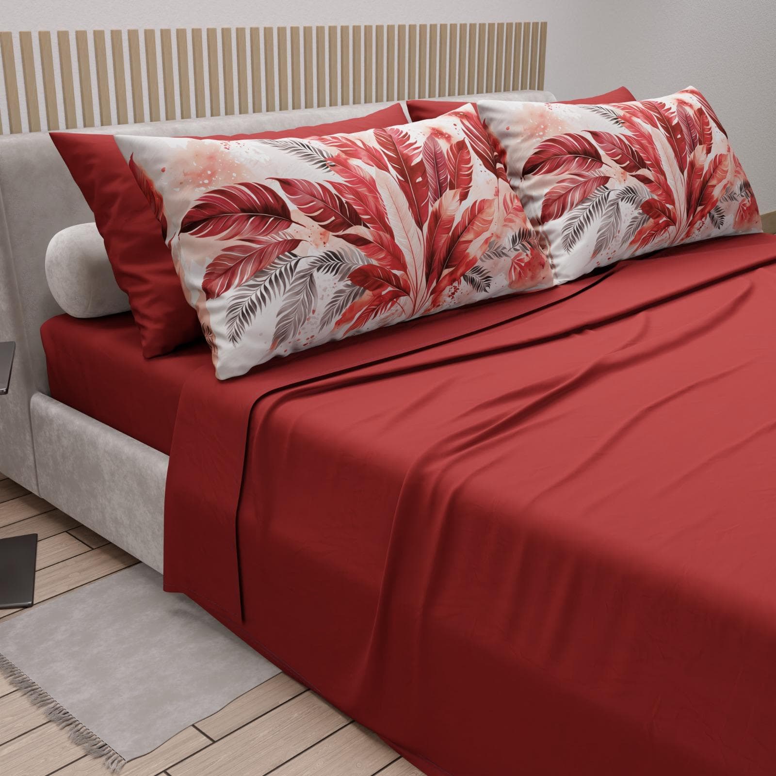 Completo lenzuola matrimoniale in puro cotone con 4 federe – Mod. 08 Hessense - 2