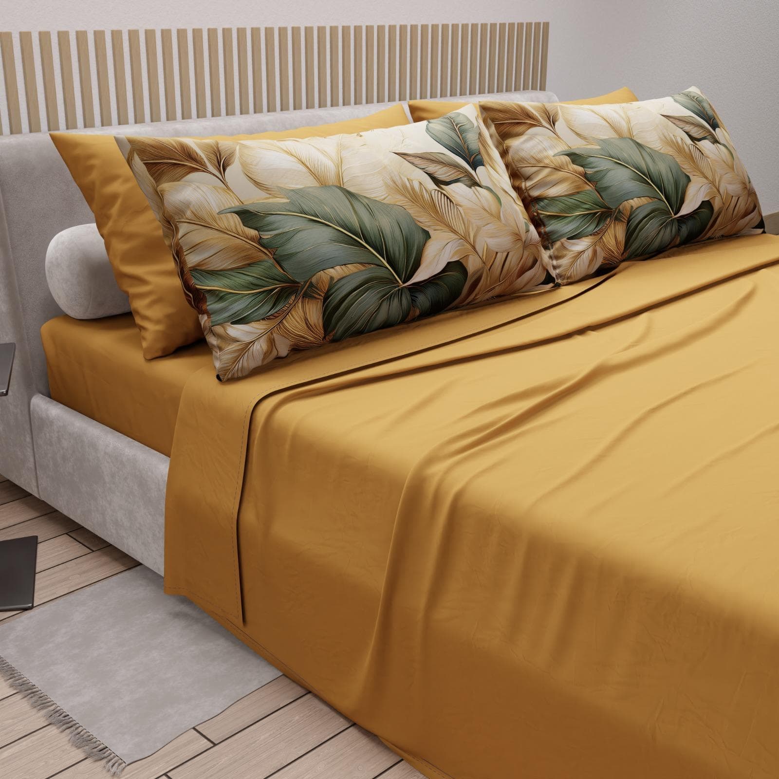 Completo lenzuola matrimoniale in puro cotone con 4 federe – Mod. 11 Hessense - 2