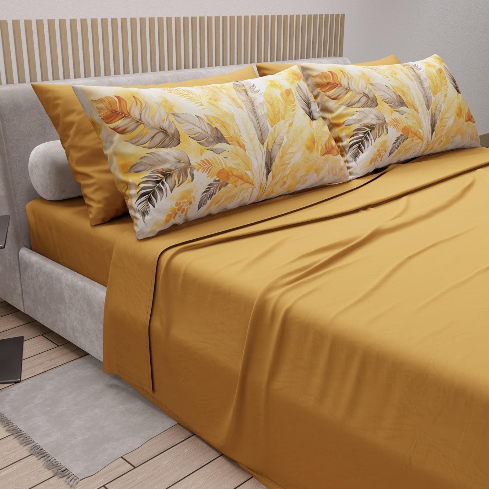 Completo lenzuola matrimoniale in puro cotone con 4 federe – Mod. 02 Hessense - 2