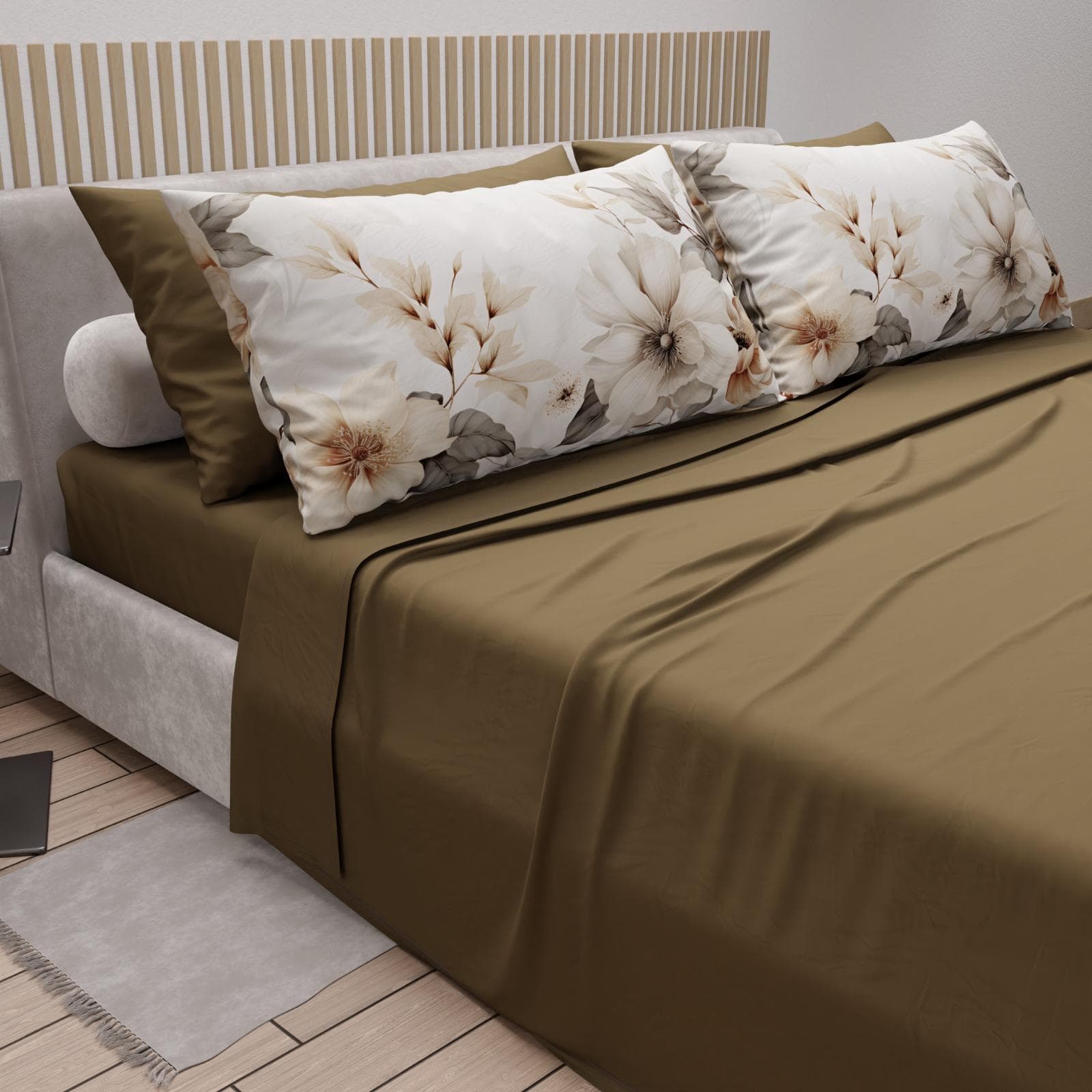 Completo lenzuola matrimoniale in puro cotone con 4 federe – Mod. 13 Hessense - 2