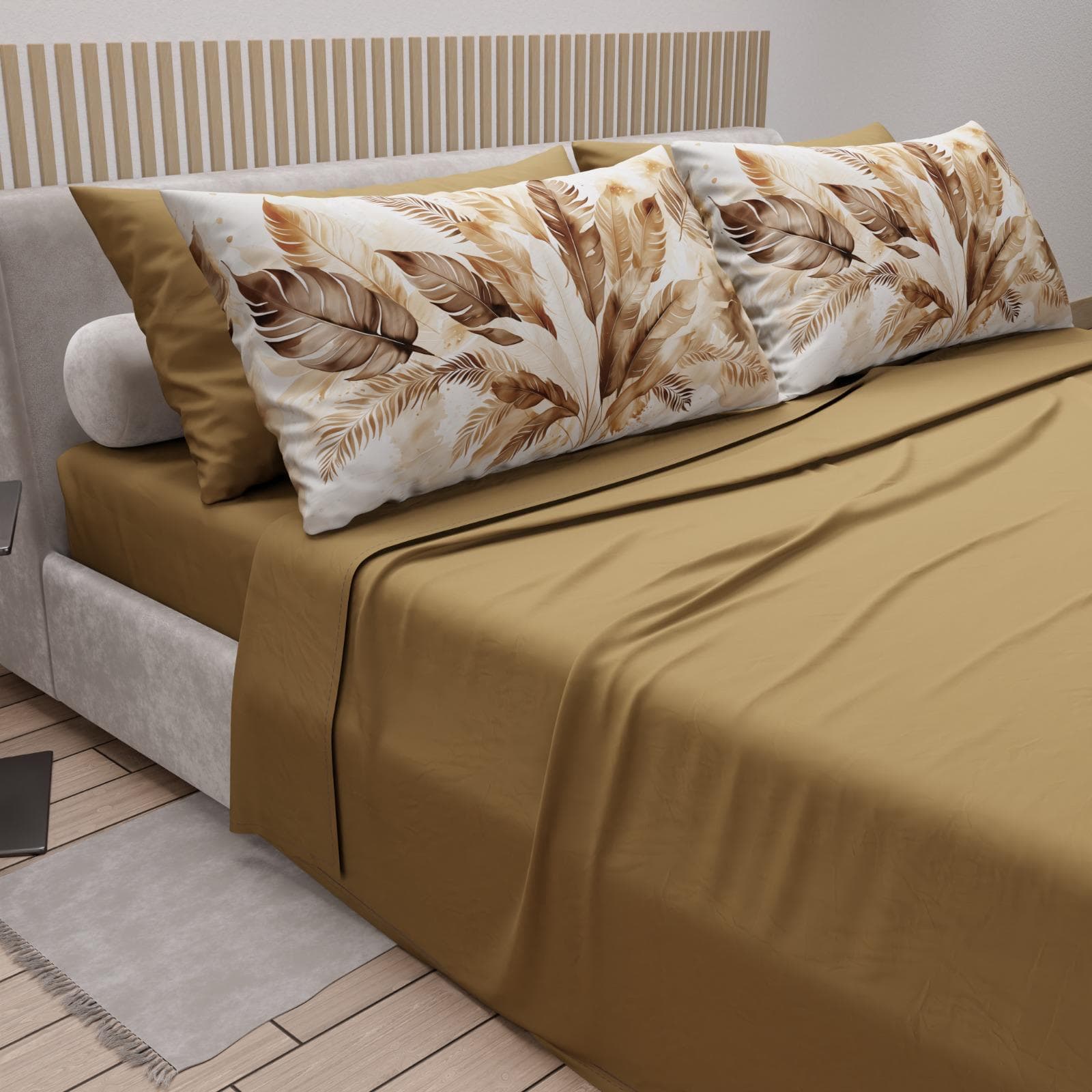 Completo lenzuola matrimoniale in puro cotone con 4 federe – Mod. 07 Hessense - 2