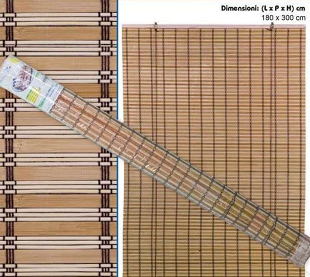 TAPPARELLA TENDA ARELLA OSCURANTE SOLE AFRICA IN LISTELLI DI MIDOLLINO 180X300CM 48571 - 2