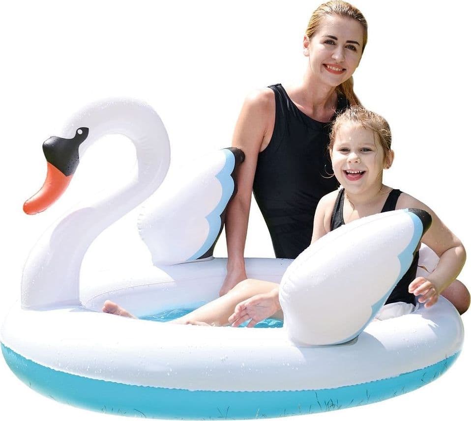 PISCINA GONFIABILE PER BAMBINI FORMA CIGNO 108X95X65CM GIARDINO DIVERTIMENTO 016147 - 7