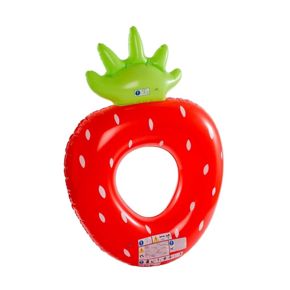 SALVAGENTE CIAMBELLA GONFIABILE ANELLO FORMA DI FRAGOLA 76X101CM MARE PISCINA 016099 - 7