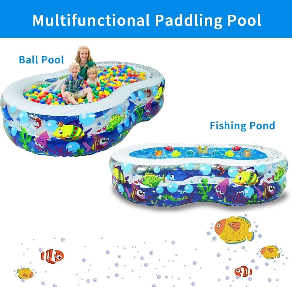 PISCINA GONFIABILE PER BAMBINI GIARDINO ESTATE DESIGN VITA MARINA 175X109X46CM 016089 - 7